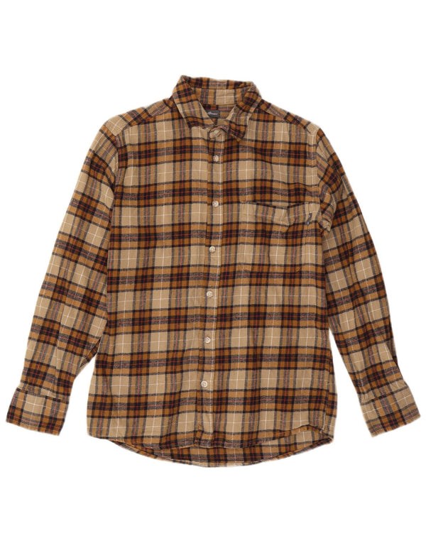 EDDIE BAUER Camisa de franela para hombre Algodón a cuadros beige pequeño