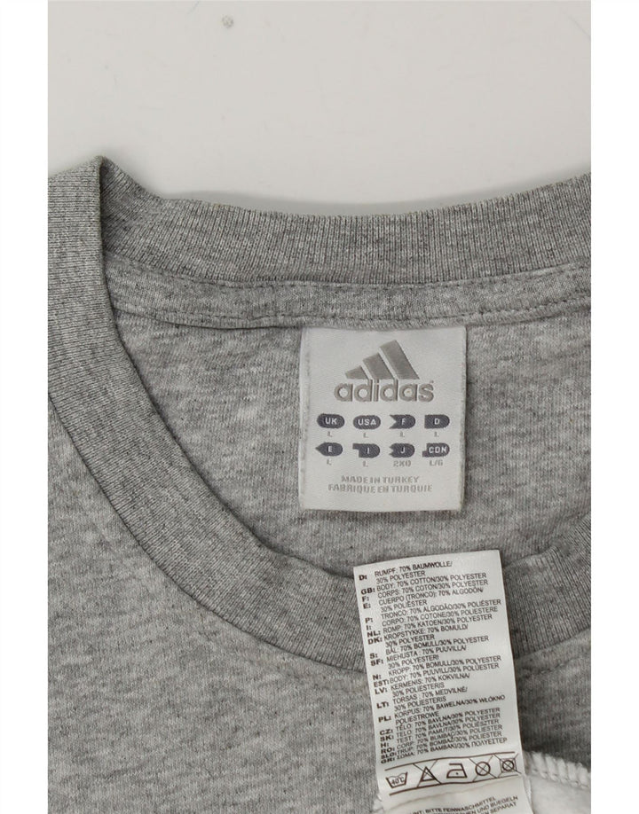 ADIDAS Sudadera gráfica para hombre Jumper Large Gris Algodón