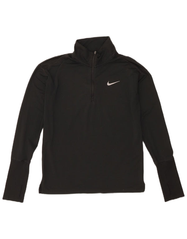 Nike Dri Fit - Chándal con cremallera y cuello para mujer, talla 6, XS, poliéster negro