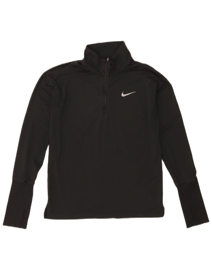 Nike Dri Fit - Chándal con cremallera y cuello para mujer, talla 6, XS, poliéster negro