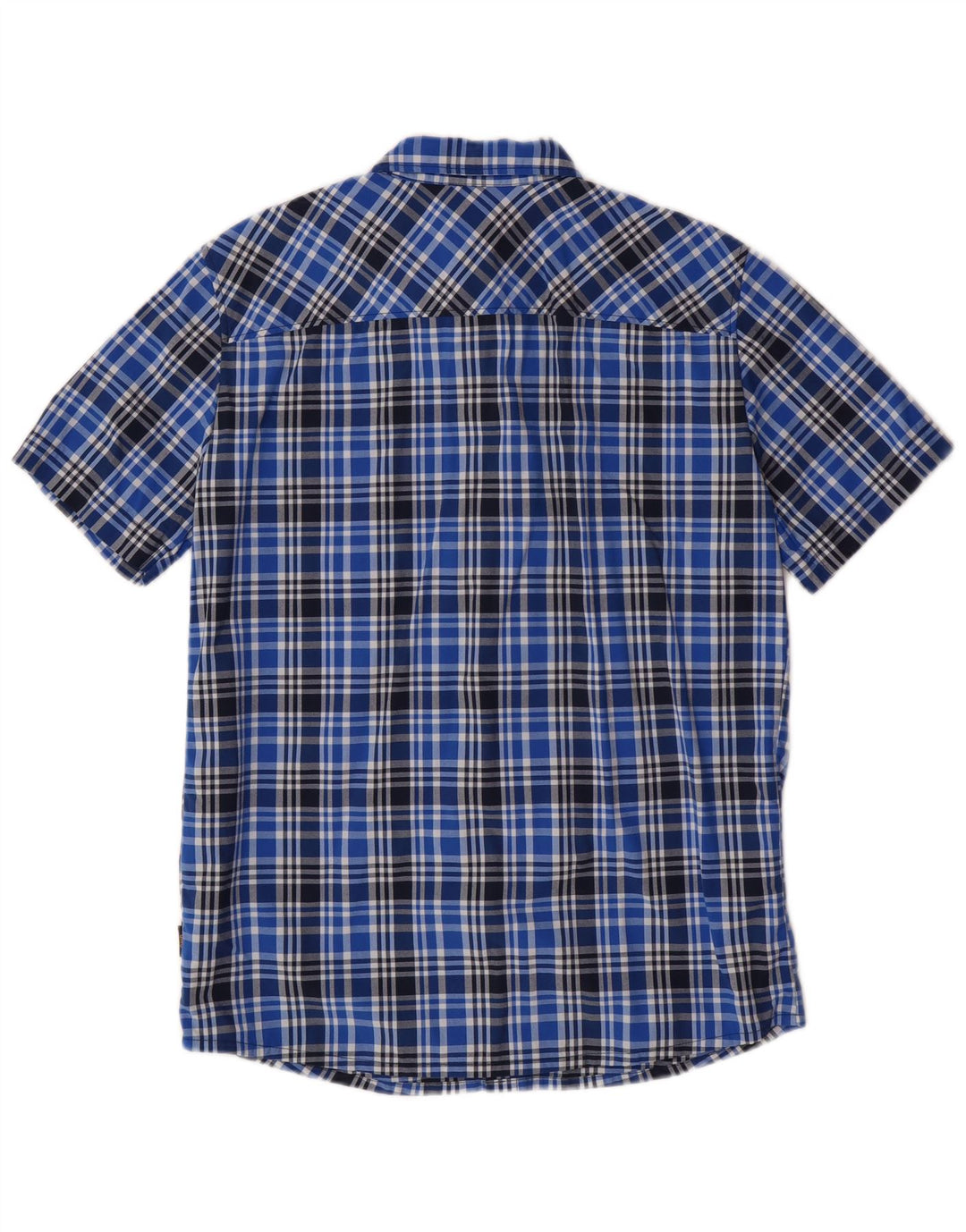 JACK WOLFSKIN Camisa de manga corta para hombre ES 36/38 Small Blue Check Poliamida