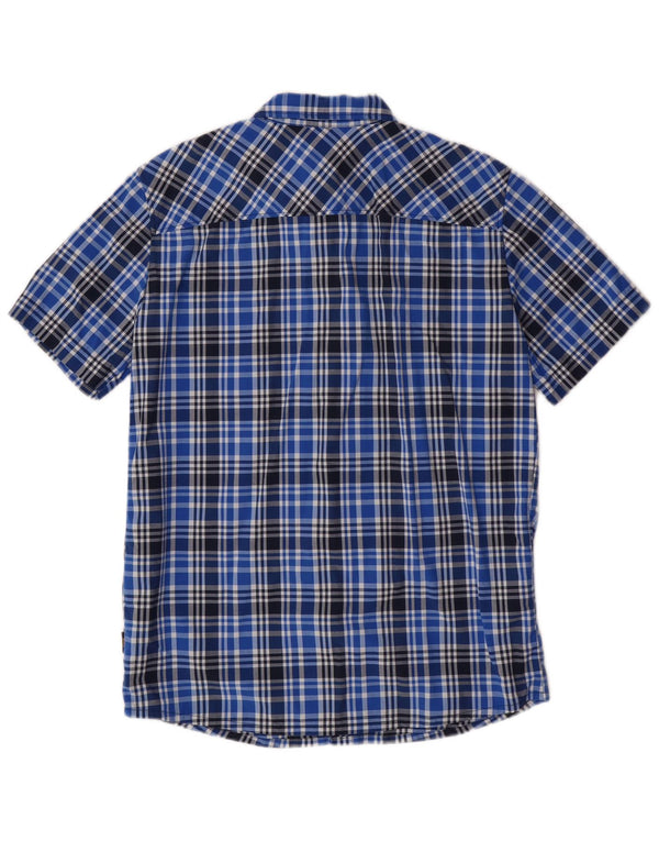 JACK WOLFSKIN Camisa de manga corta para hombre ES 36/38 Small Blue Check Poliamida