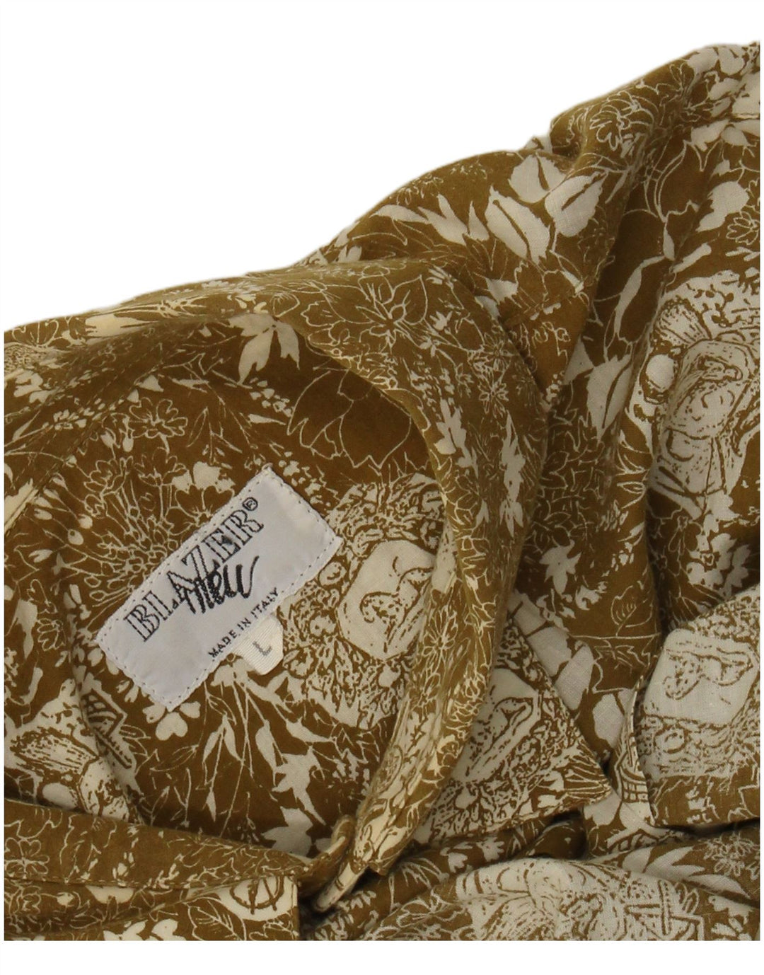 Camisa vintage para hombre grande verde floral