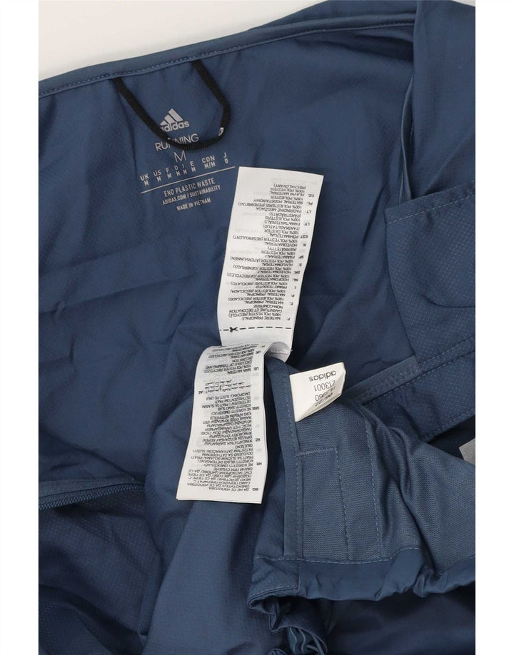 Adidas Chaqueta impermeable con capucha para hombre UK 38 Medium Azul marino Poliéster