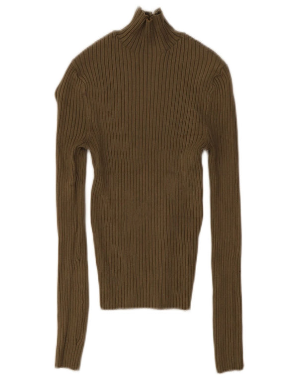 Zara Mujer Crop Top UK 8 Small Viscosa Caqui