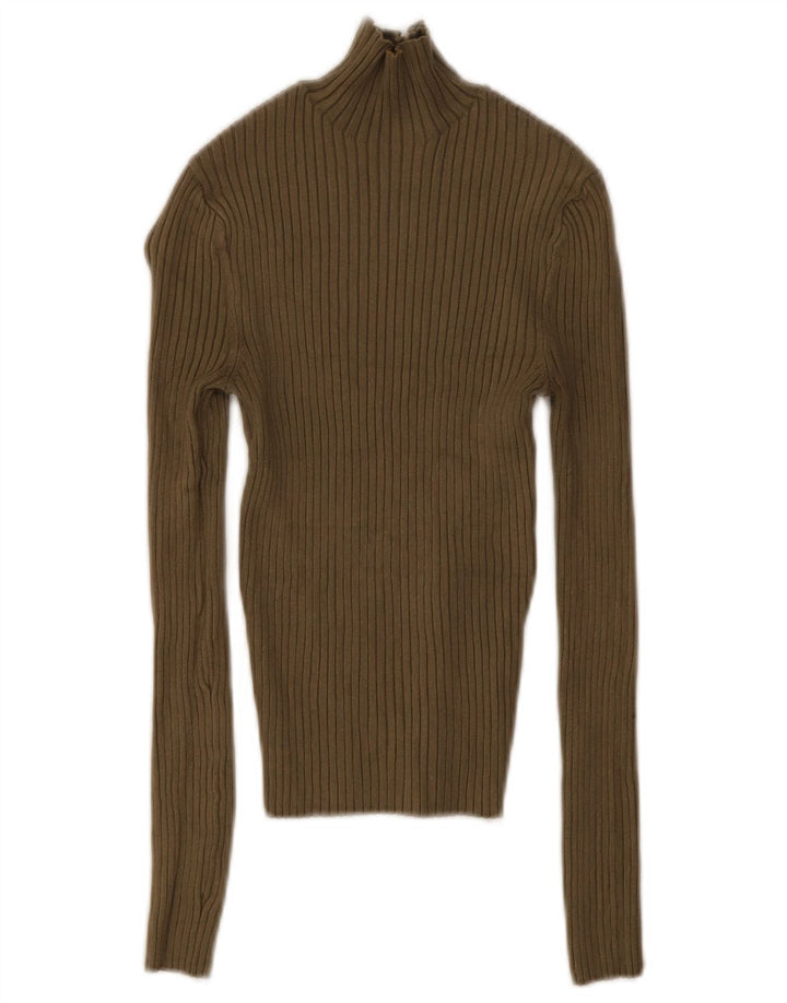 Zara Mujer Crop Top UK 8 Small Viscosa Caqui