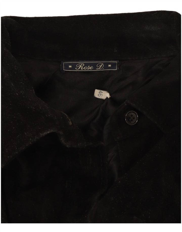 Vintage mujer sobrecamisa ante camisa IT 46 grande negro