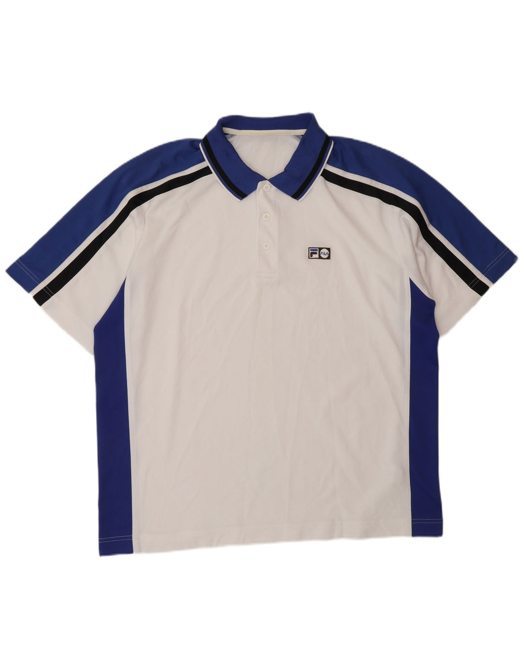 FILA Polo Hombre XL Blanco Colorblock Poliéster