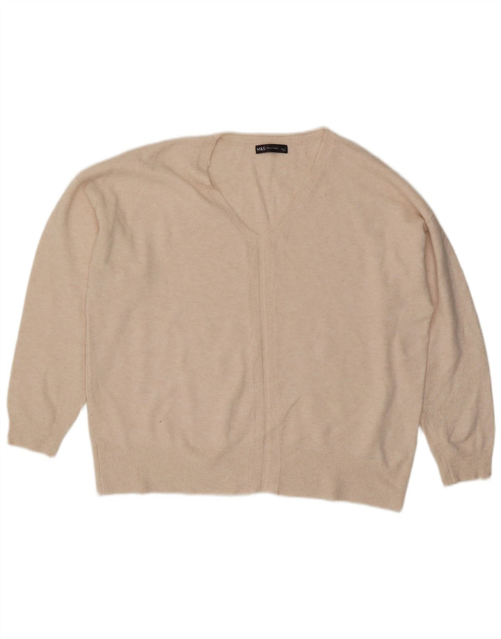 Marks & Spencer Jersey extragrande con cuello en V para mujer UK 46 Large Beige