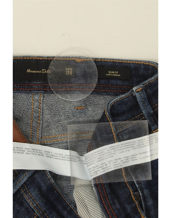 MASSIMO DUTTI Mens Slim Jeans EU 38 Small W30 L30 Navy Blue Cotton Vintage Massimo Dutti and Second-Hand Massimo Dutti from Messina Hembry 