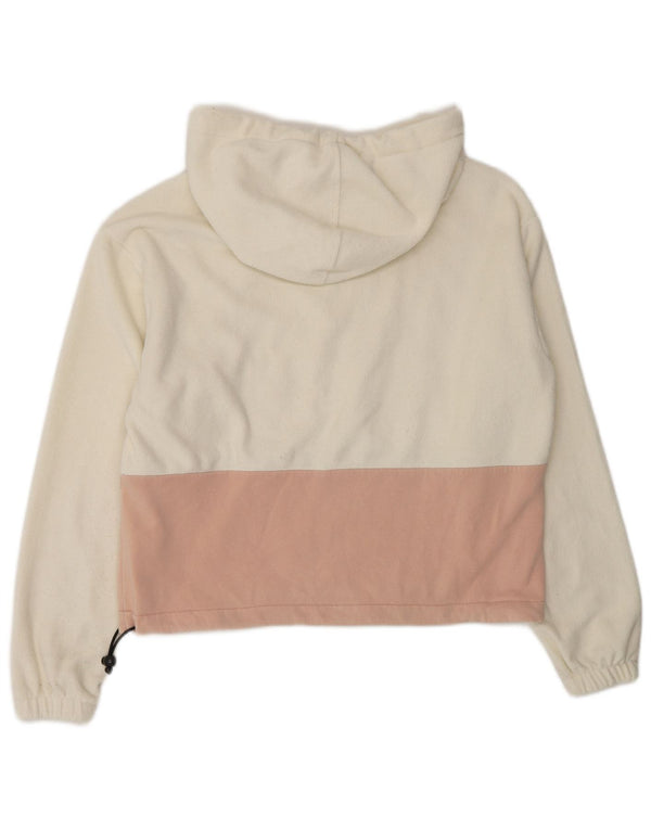 Champion Jersey de forro polar con capucha para mujer UK 10 Small White Colourblock