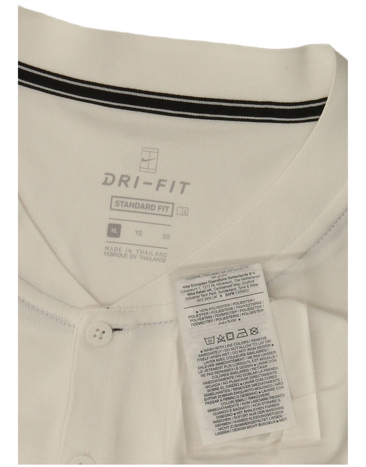 NIKE Camiseta Dri Fit Standard Fit para Hombre Top XL Poliéster Blanco