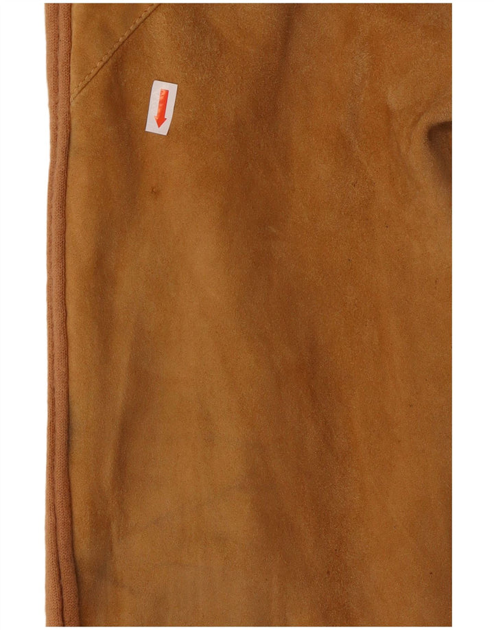 Vintage hombres ante bomber chaqueta Reino Unido 42 XL cuero marrón