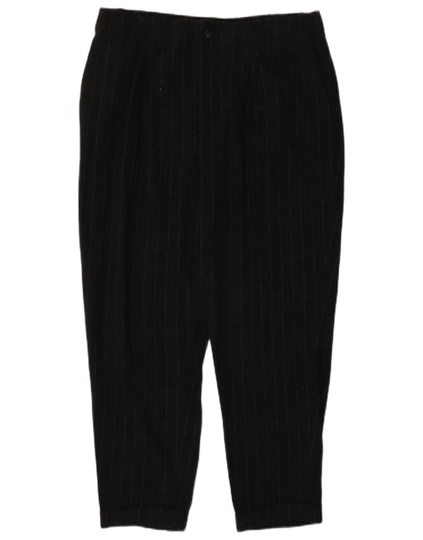 Zara Mujer Pantalones Cortos Cónicos Grande W30 L24 Gris Rayas