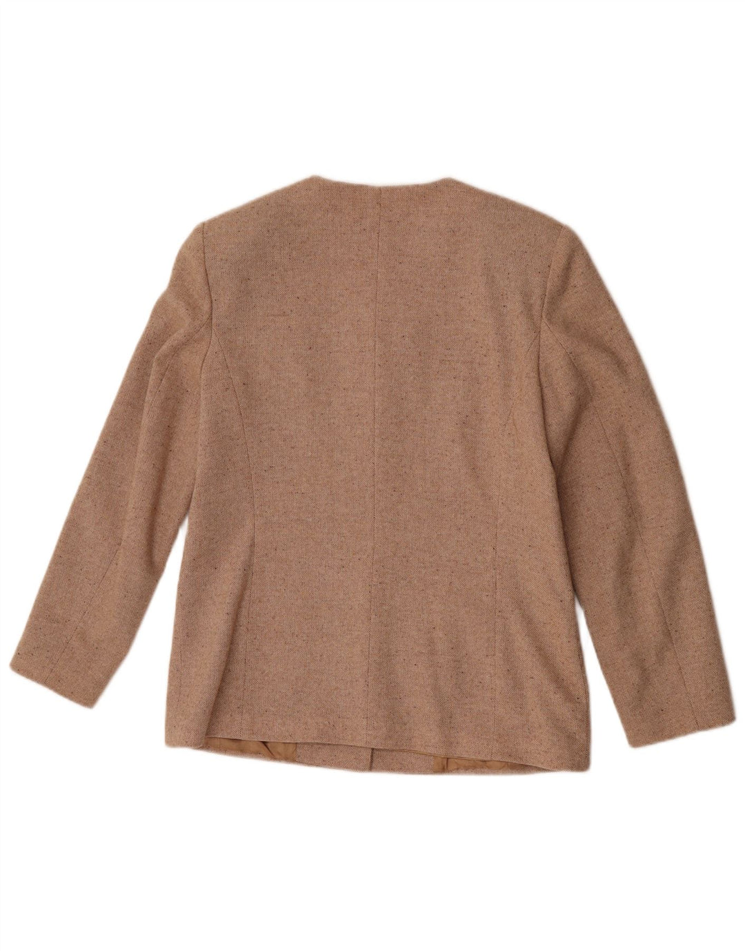 Vintage mujer 4 botones Blazer chaqueta IT 46 grande beige moteado