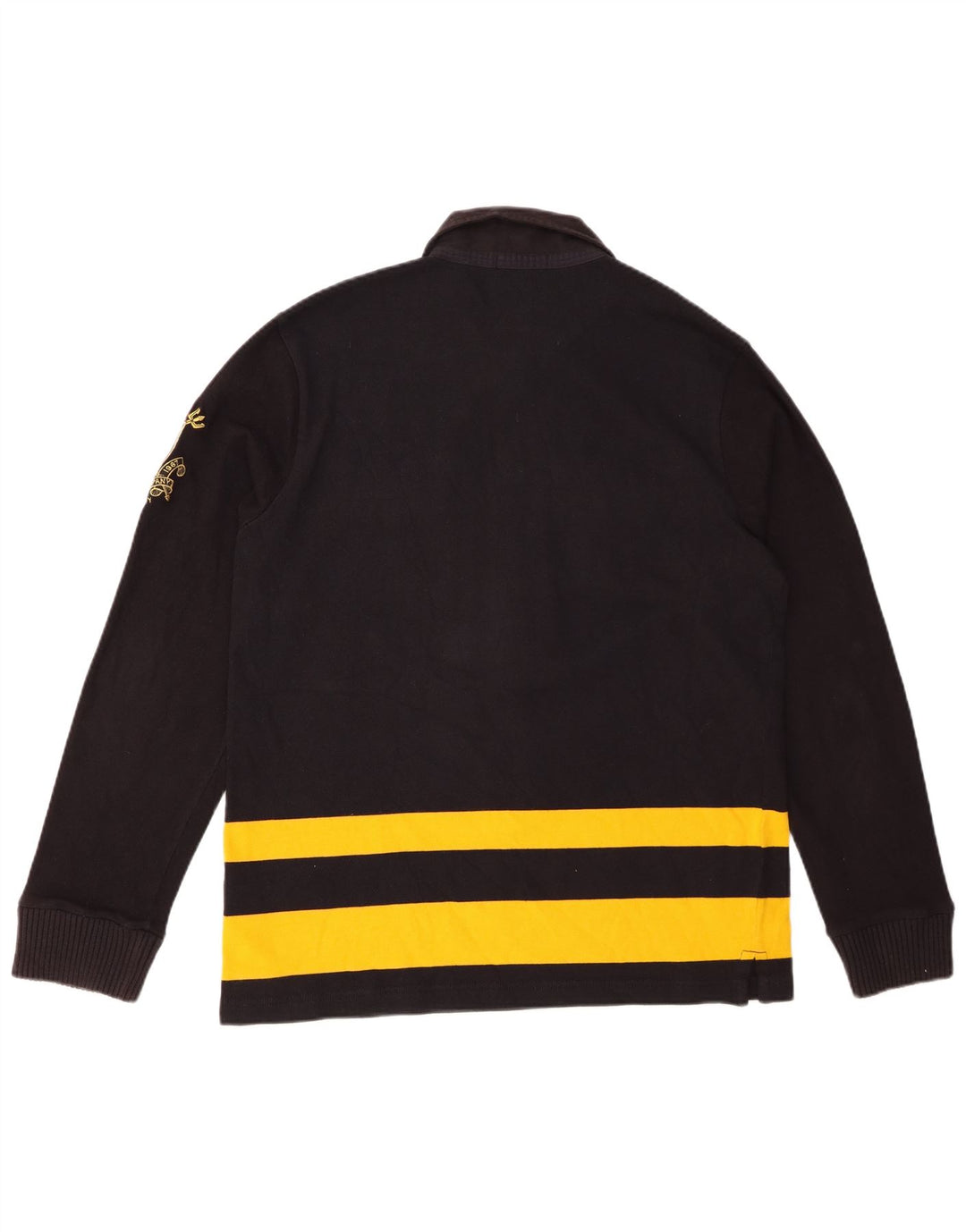 POLO RALPH LAUREN Polo de rugby de manga larga para hombre, grande, negro, a rayas