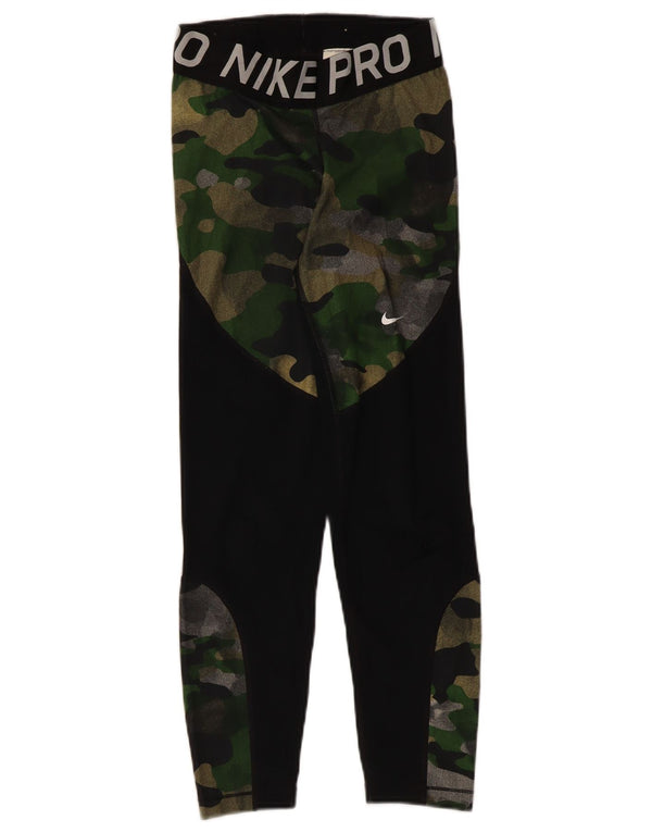Nike Leggings gráficos para mujer UK 4 XS Negro Camuflaje Poliéster