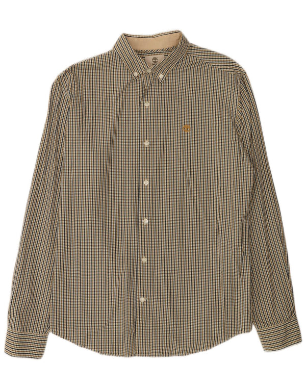 TIMBERLAND Camisa Slim Fit para Hombre de Algodón a Cuadros Marrón Grande