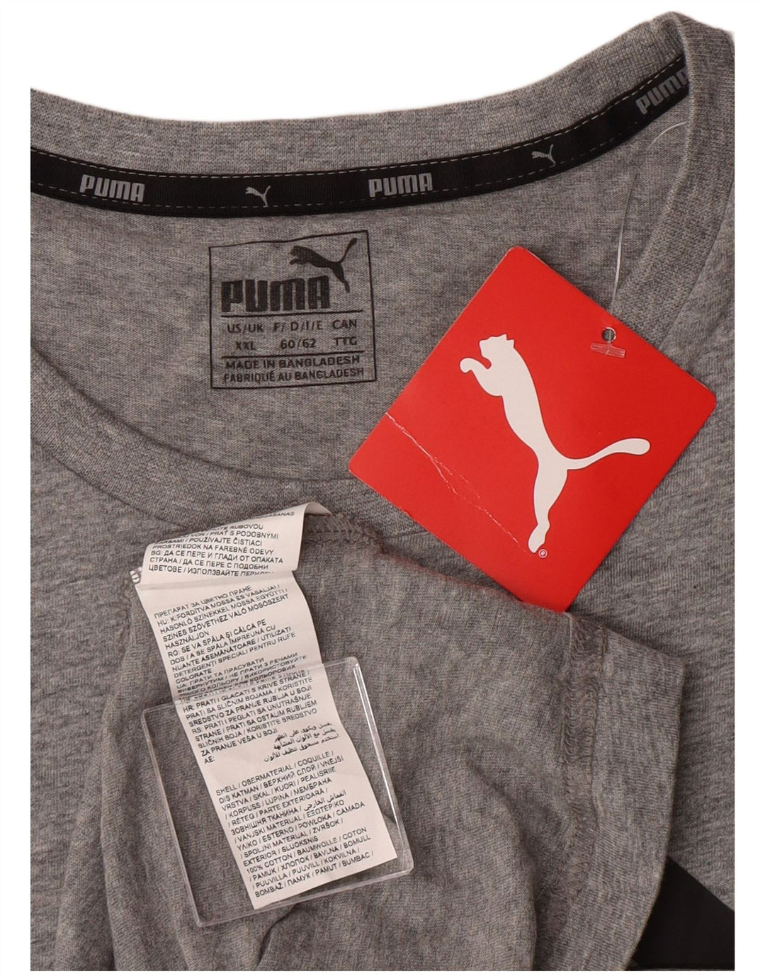 Puma Camiseta gráfica para hombre Top 2XL Algodón gris