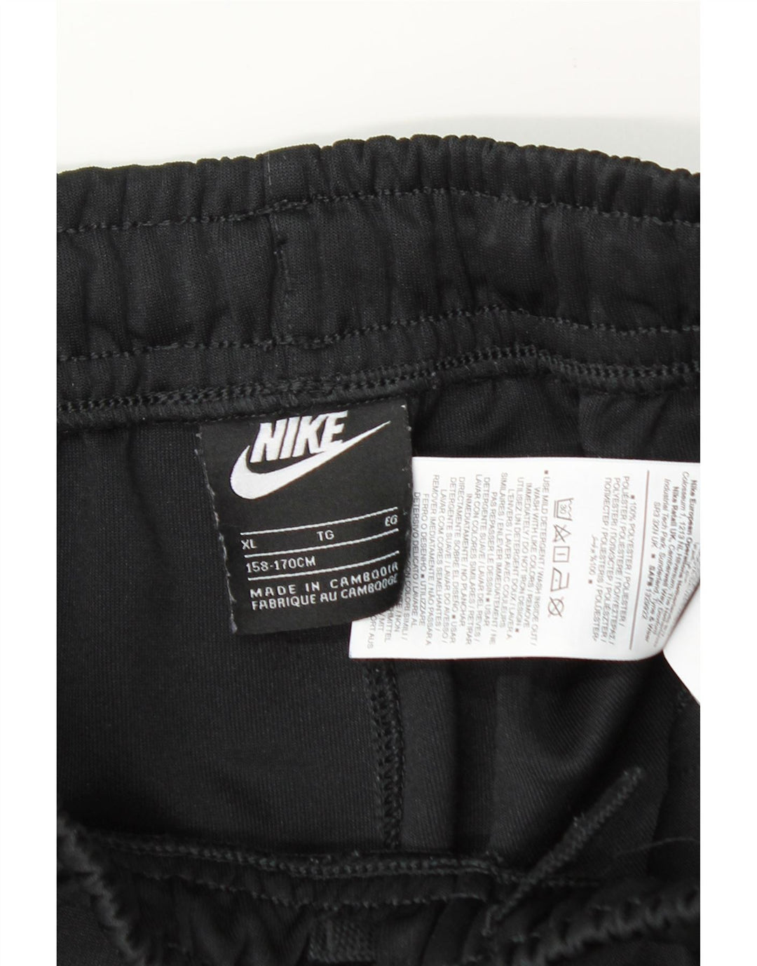 Nike Pantalones cortos deportivos para niños 13-14 años XL Negro Poliéster