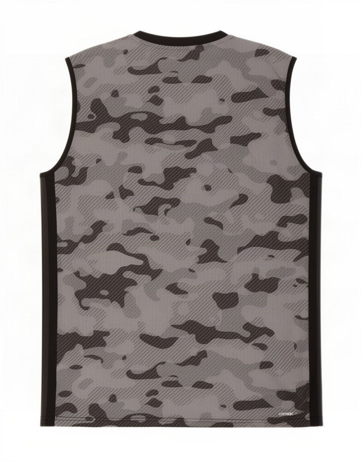 Adidas Mens Climacool Chaleco Top Grande Negro Camuflaje Poliéster