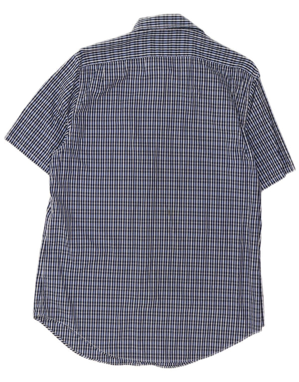 Polo Ralph Lauren Camisa de manga corta para hombre de algodón a cuadros azul marino grande
