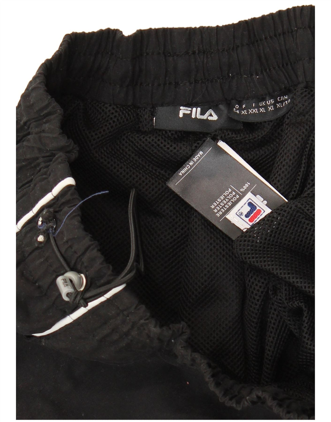 FILA Pantalones de chándal capri gráficos para hombre XL Poliéster negro