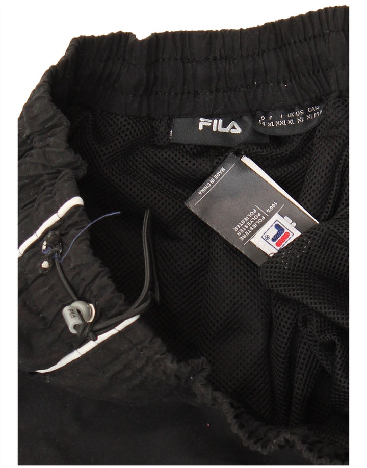 FILA Pantalones de chándal capri gráficos para hombre XL Poliéster negro