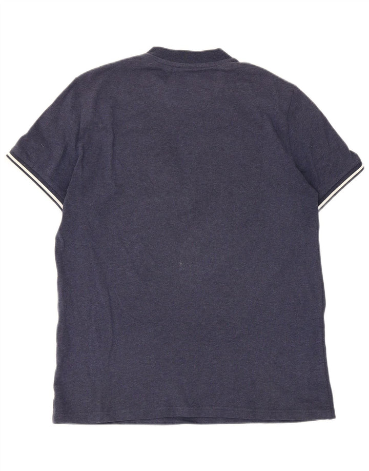 Fred Perry Camiseta Con Cuello Y Cremallera Para Hombre Top Rayas Azul Marino Mediano