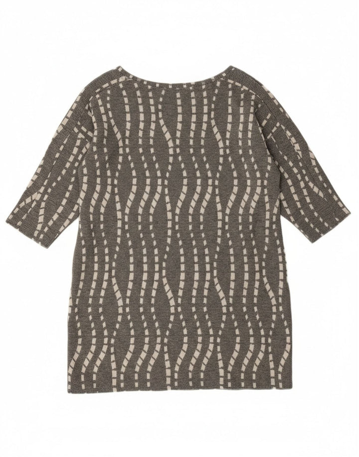 Zara Mujer Túnica Top Reino Unido 46 Grande Gris Chevron
