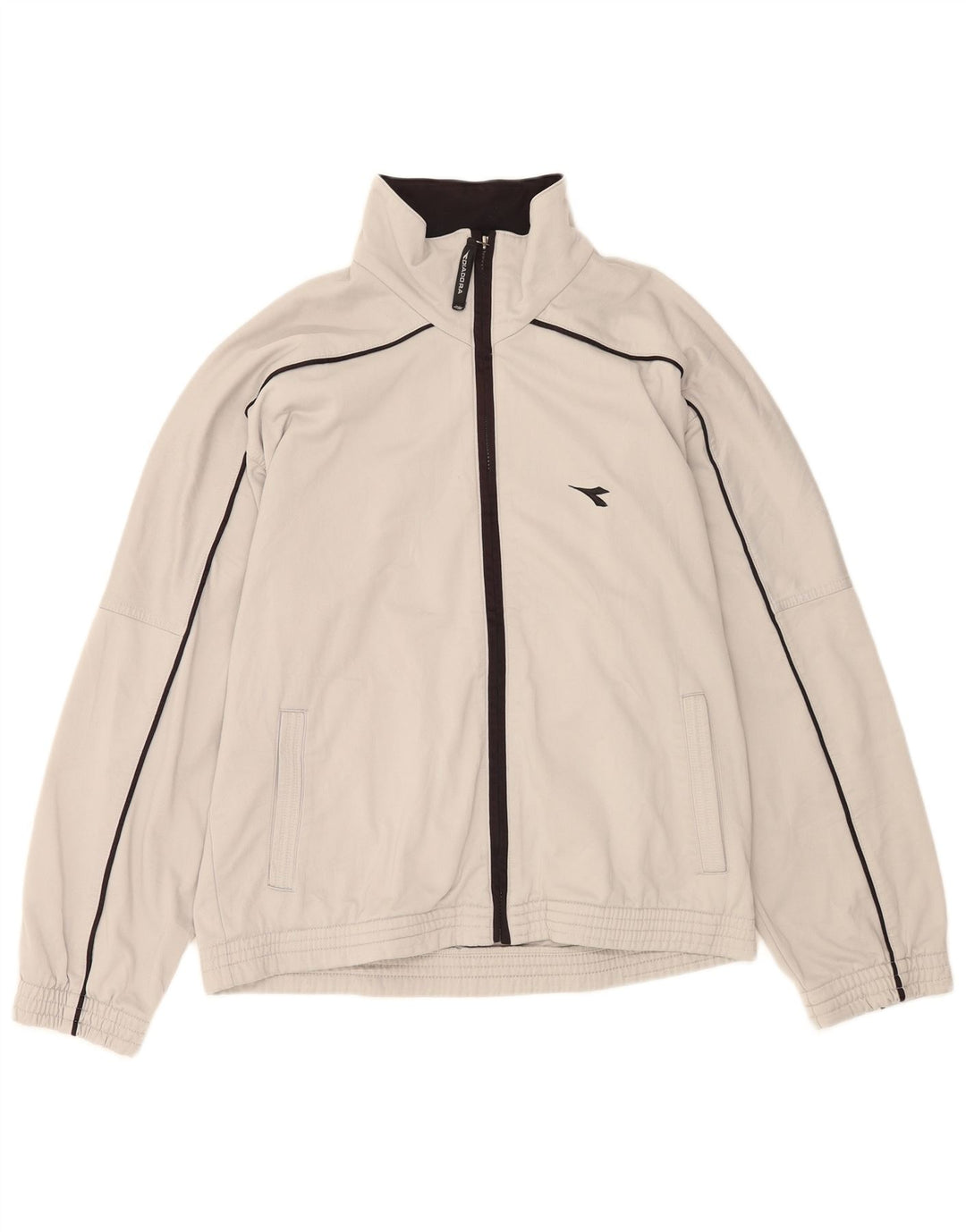 Diadora Chaqueta de chándal para hombre ES 40 Poliéster gris medio