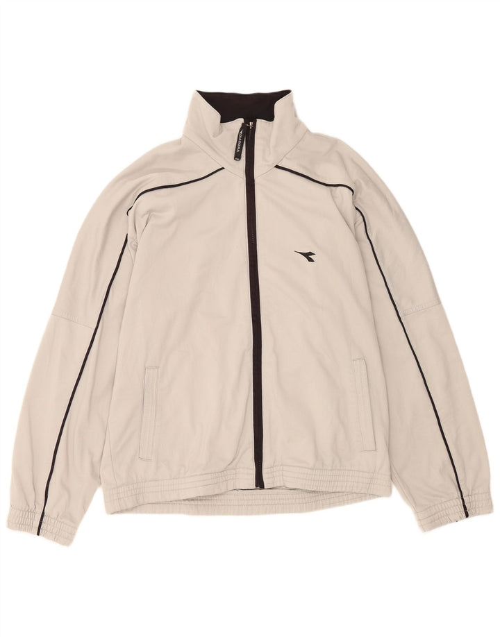 Diadora Chaqueta de chándal para hombre ES 40 Poliéster gris medio