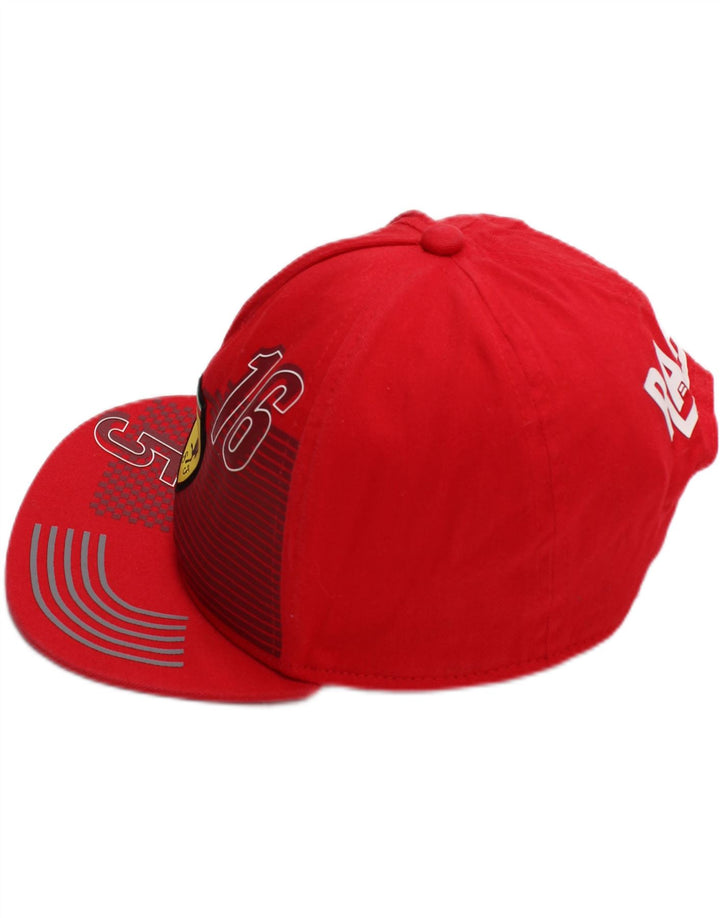 FERRARI Mens Graphic Snapback Cap One Size Red Polyester Sports