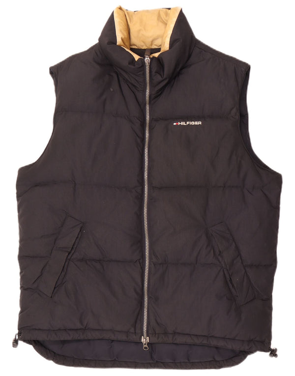 Tommy Hilfiger Chaleco acolchado para hombre UK 38 Small Black Nylon