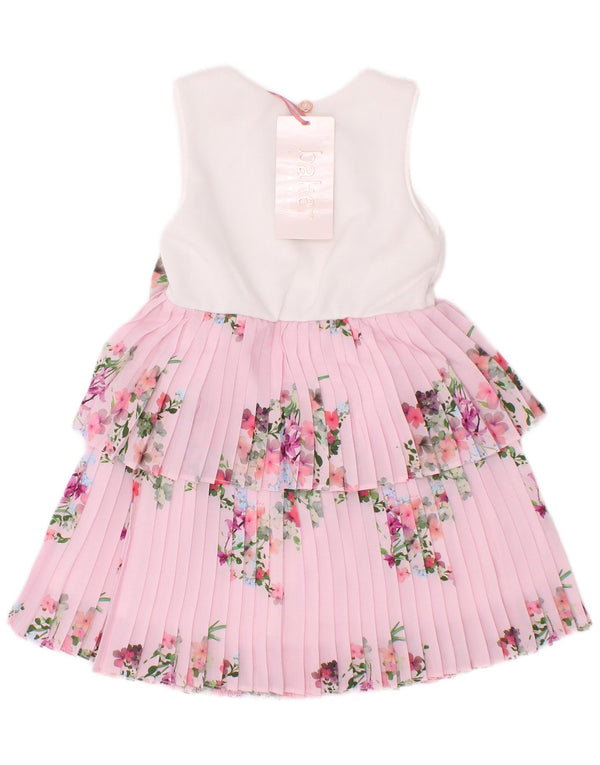 Ted Baker Vestido escalonado sin mangas para niñas de 12 a 18 meses, color rosa floral
