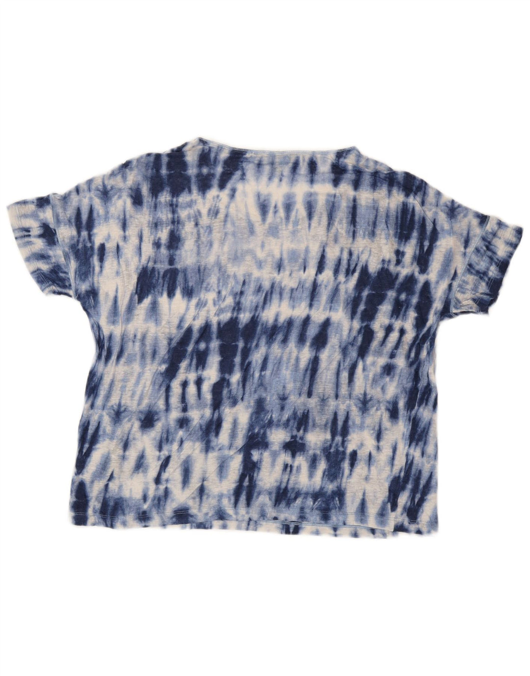 RALPH LAUREN Camiseta para mujer Top UK 14 Azul medio Tie Dye Linen