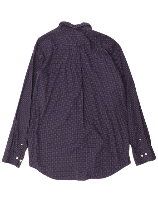 Gant Camisa De Popelina Regular Fit Para Hombre Talla 45/46 2XL Algodón Con Manchas Azul Marino