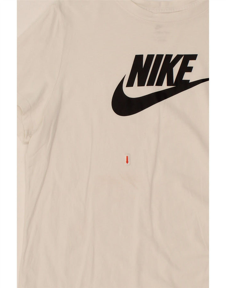 NIKE Mens Graphic T-Shirt Top Medium White Cotton Vintage Nike and Second-Hand Nike from Messina Hembry 