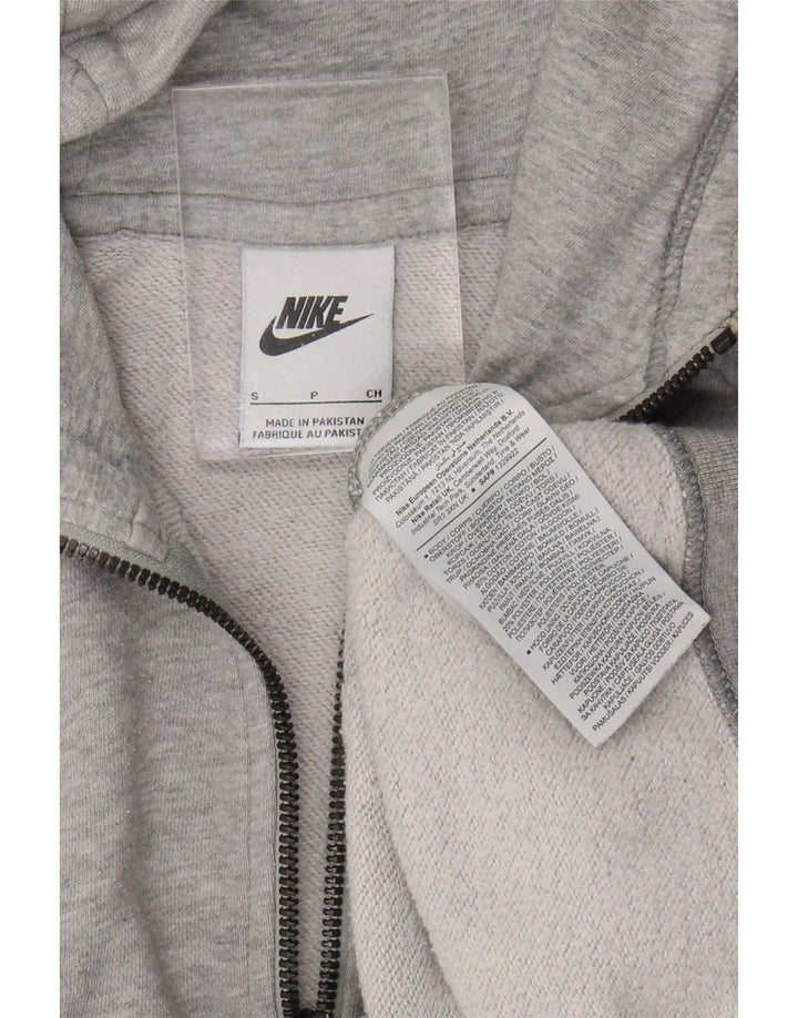 NIKE Sudadera con capucha y cremallera para hombre, talla pequeña, algodón moteado gris