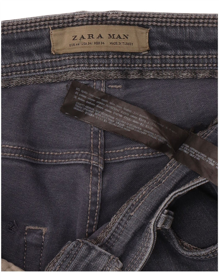 ZARA Vaqueros Slim para Hombre EU 44 Large W34 L30 Algodón Azul