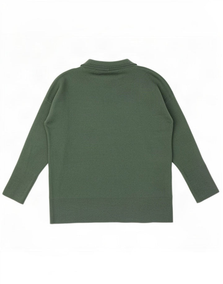 Suéter Benetton con cuello alto para mujer UK 44 Lana verde medio