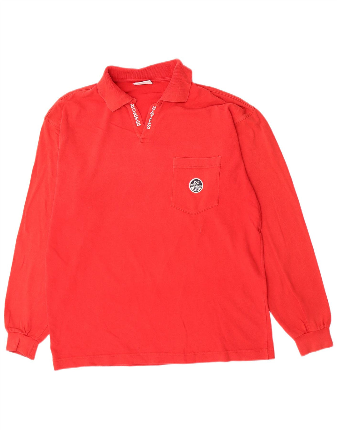 North Sails Polo De Manga Larga Para Hombre Algodón Rojo Medio