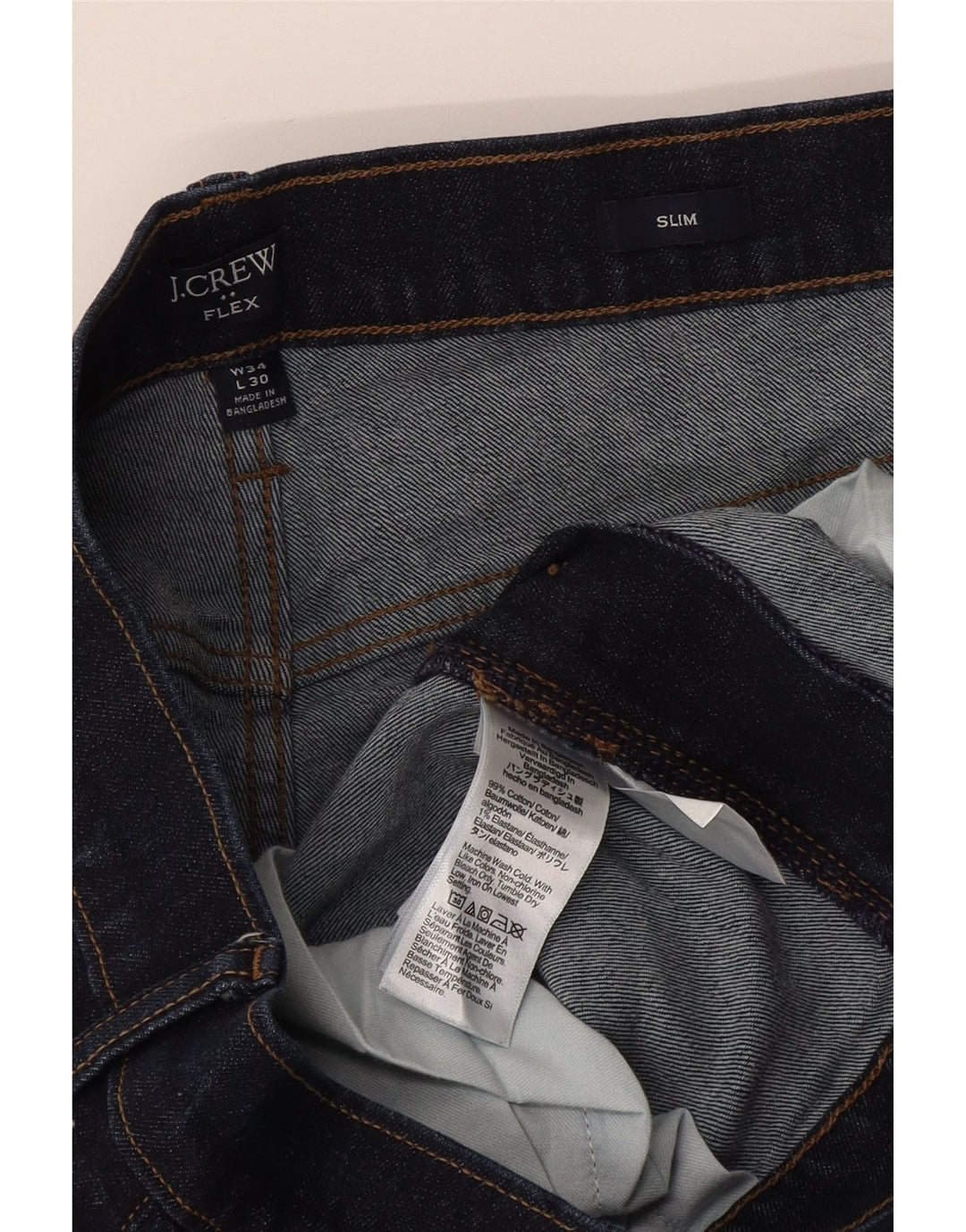 J. Crew Vaqueros ajustados para hombre W34 L30 Algodón azul marino