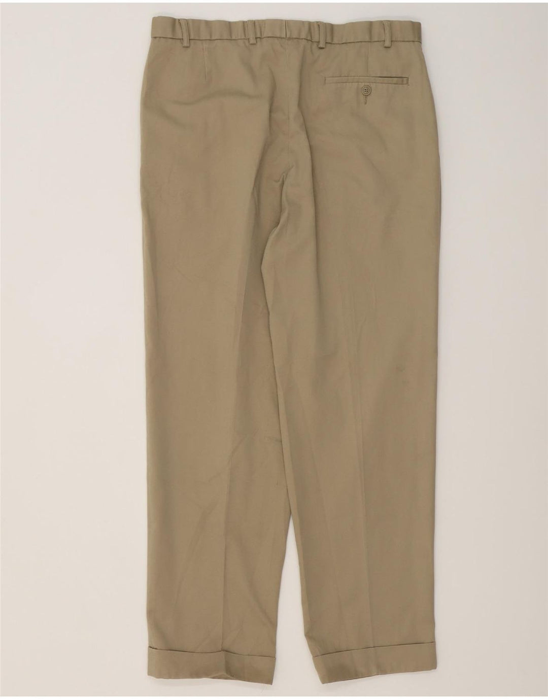 MARKS & SPENCER Pantalón de traje con pinzas para hombre W36 L31 Algodón beige