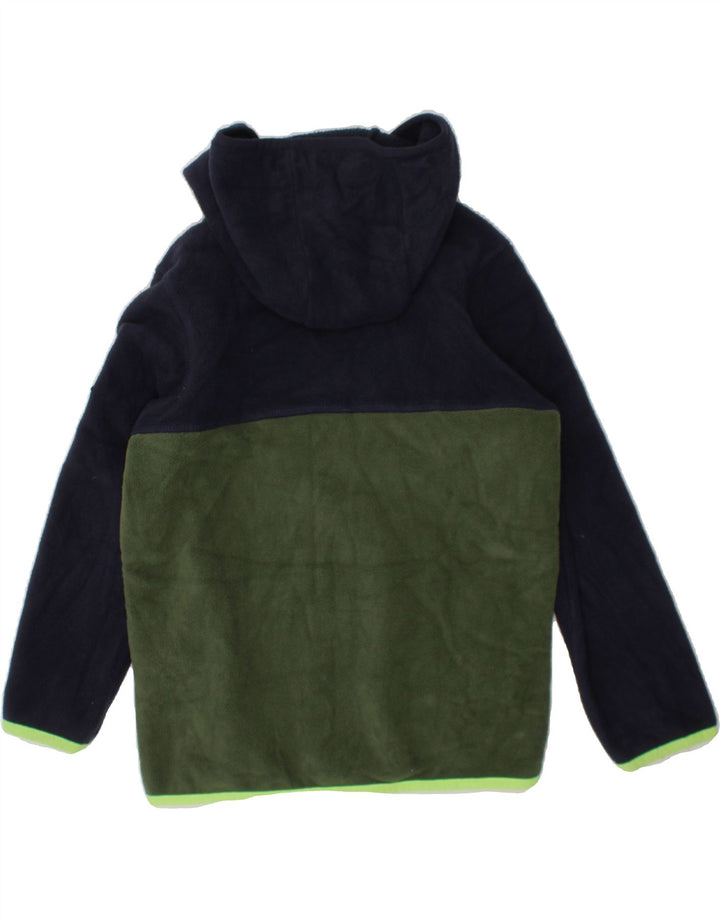 JOULES Boys Hooded Fleece Jacket 5-6 Years Navy Blue Colourblock Polyester Vintage Joules and Second-Hand Joules from Messina Hembry 