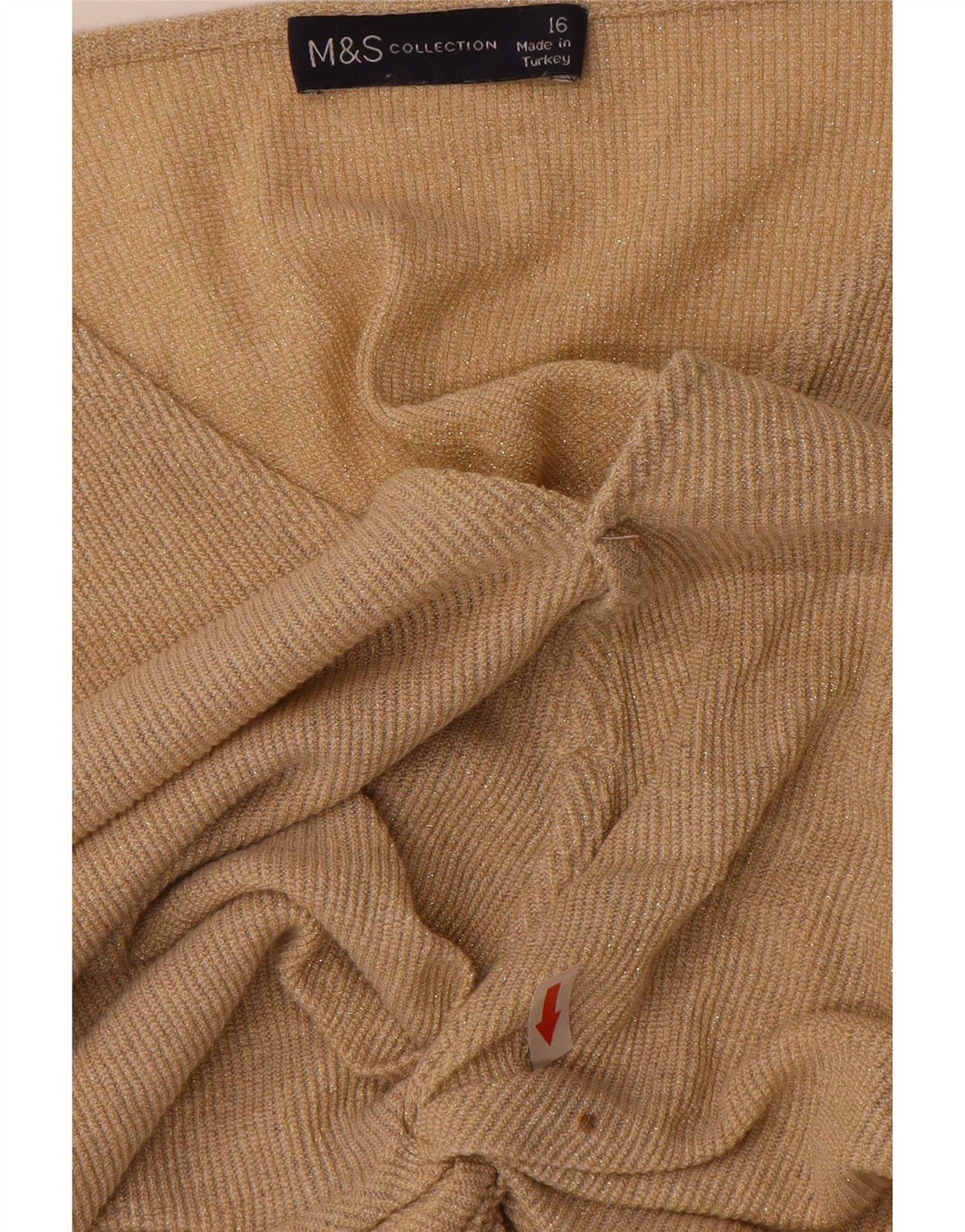 Marks & Spencer Blusa con alas de murciélago para mujer UK 46 Viscosa moteada en oro grande