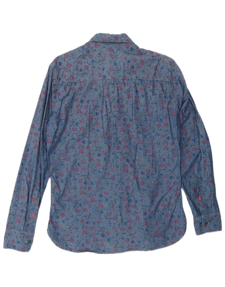 PEPE JEANS Camisa ajustada de hombre en algodón floral azul medio