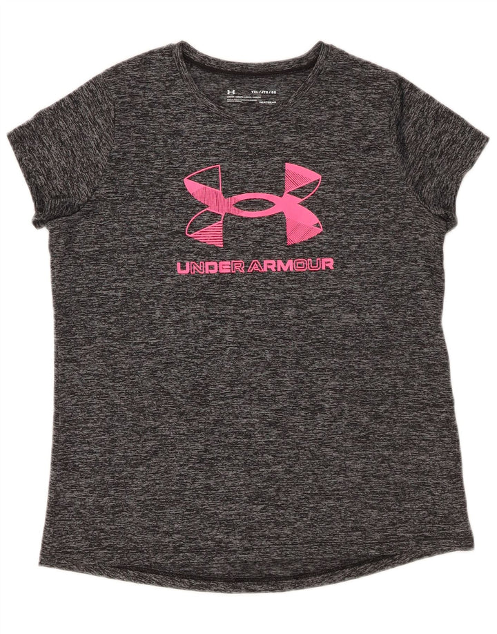 UNDER ARMOUR Camiseta gráfica Heat Gear para niña 13-14 años XL Gris