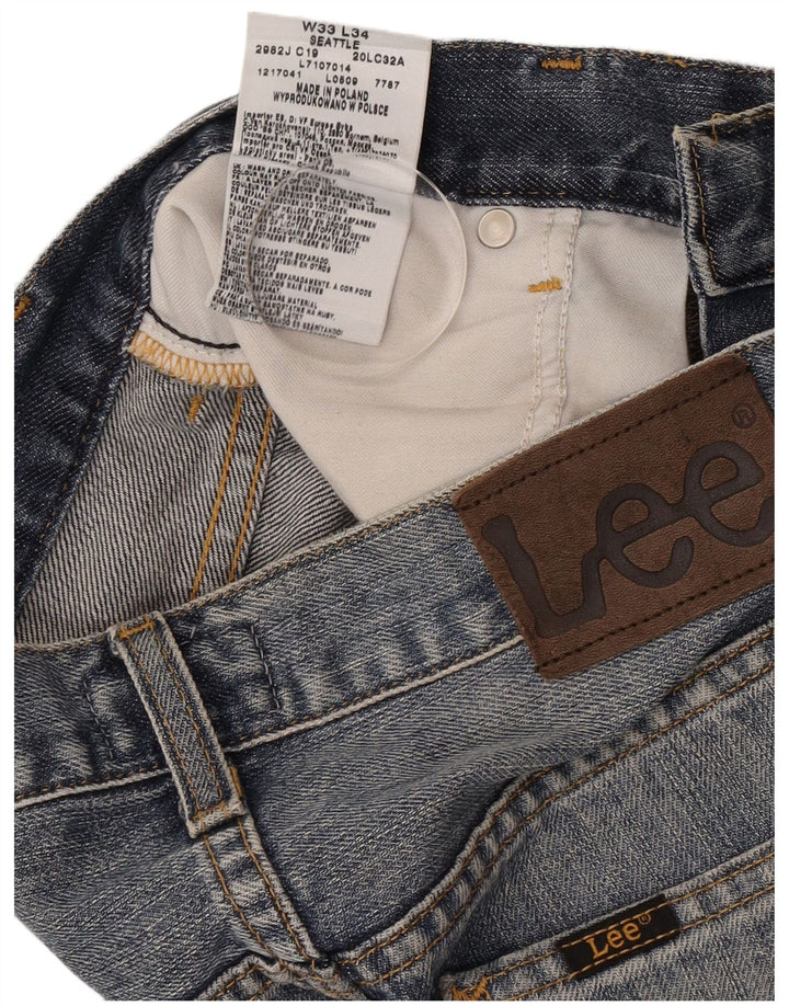 Lee Vaqueros Rectos Seattle Mujer W33 L34 Algodón Azul