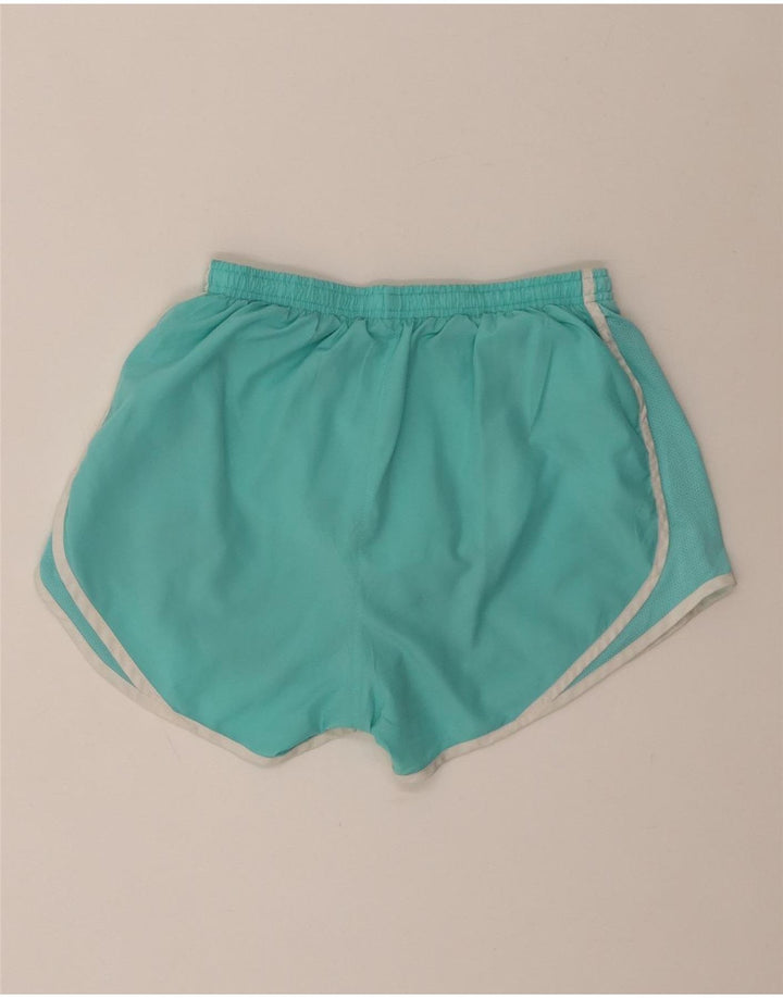 Nike - Pantalones cortos deportivos Dri Fit para mujer, talla 8, poliéster, color turquesa